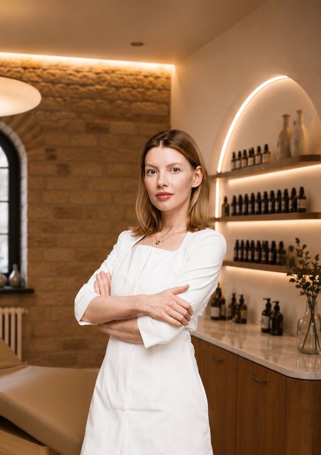Daria, founder of Arshē studio, in her Tallinn studio
