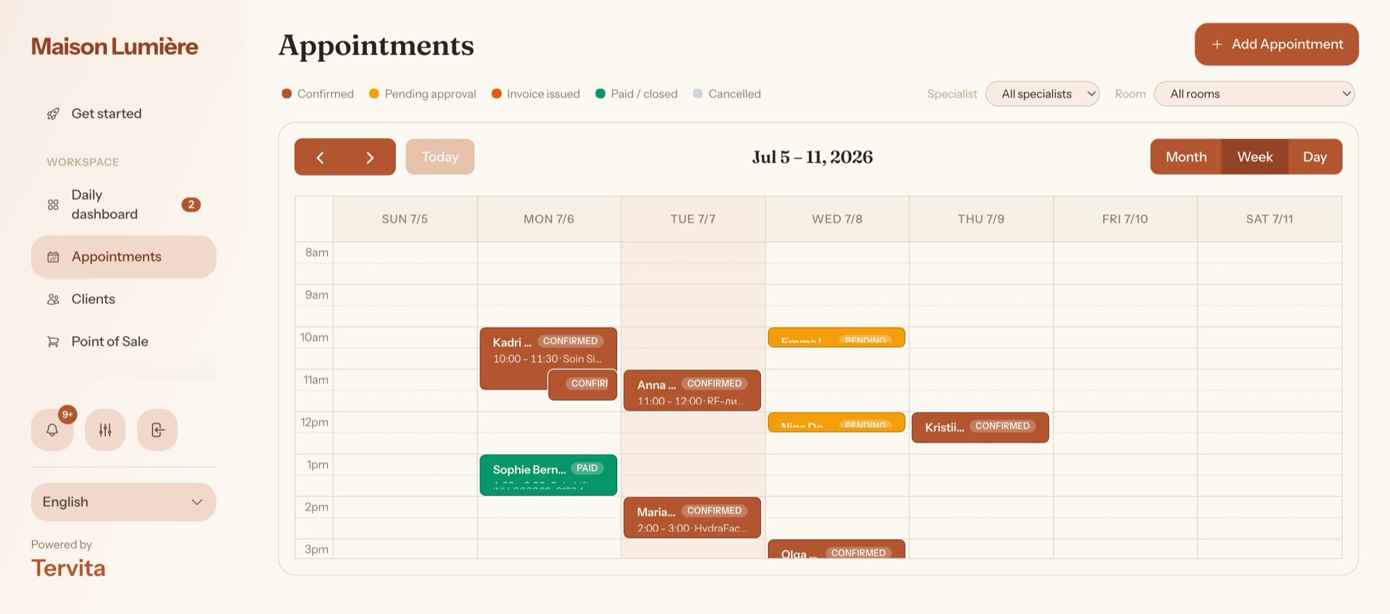 Tervita — Smart calendar