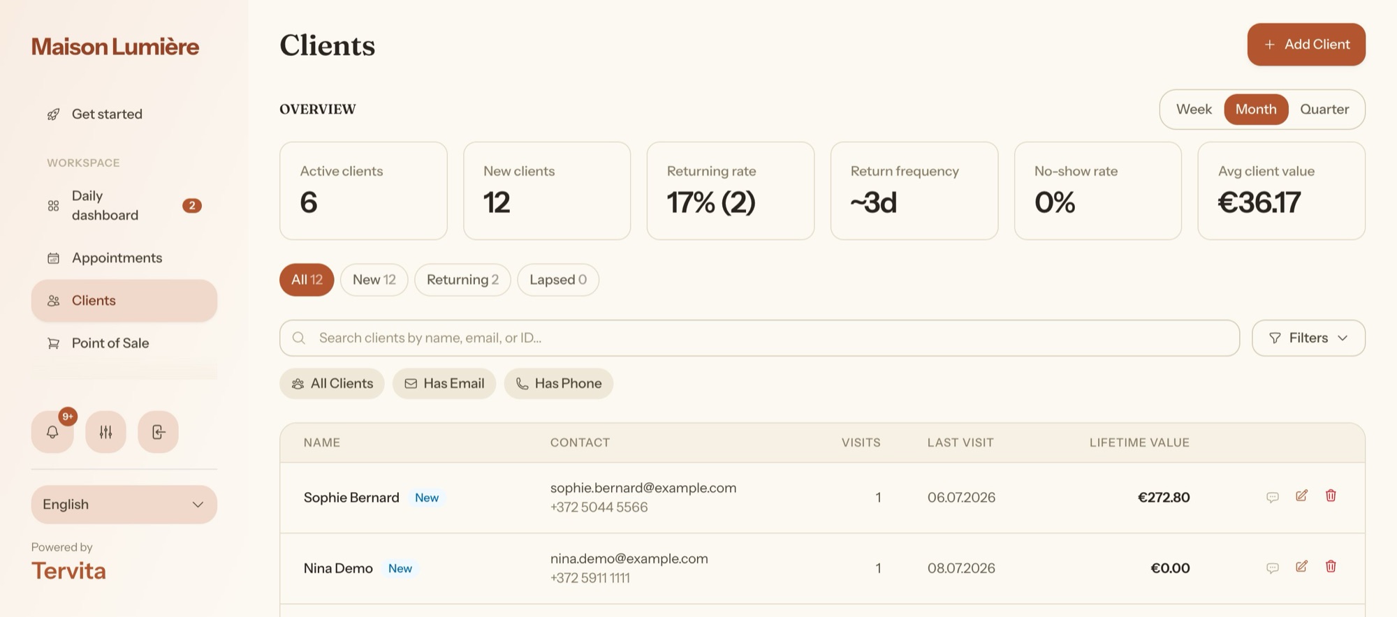 Tervita — Client CRM